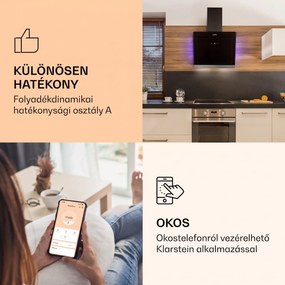 Klarstein Aurora 60 Smart, páraelszívó, 60 cm, 550 m³/ó, kéményes páraelszívó, háttérvilágítás, A++