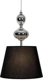ZUMA LINE T15027-1P MEGAN ErnyĆs FĂŒggesztett LĂĄmpa KrĂłm, Fekete E27 IP20