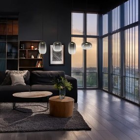 LED Csillár zsinóron VASO LED/15W/230V fekete/füstös