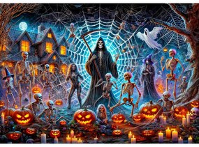 A kaszás Halloween éjszakáján fa puzzle