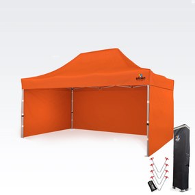 Professzionális reklám sátor 3x4,5m | Masszív ALU profil 1,8mm - plusz 3 oldalfal - Narancs