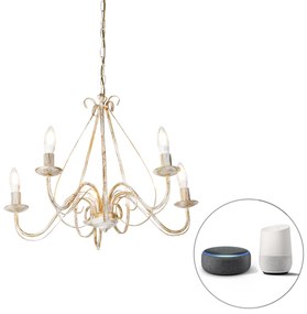 Okos csillár fehér 5-lámpás Wifi B35-tel - Giuseppe