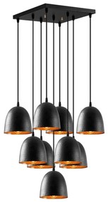 Kábeles csillár TATTOO 9xE27/40W/230V fekete