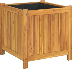 vidaXL tömör akácfa kerti virágtartó béléssel 50 x 50 x 50 cm