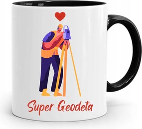 Fekete Bögre Geodéta Szuper Geodéta Ajándék fényképes nyomtatással