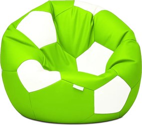 EMI focilabda mintás limezöld-fehér műbőr babzsákfotel