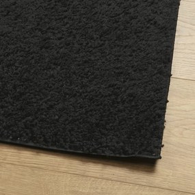 PAMPLONA fekete magas szálú bolyhos modern szőnyeg 200 x 280 cm
