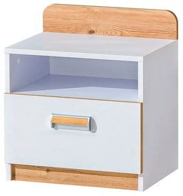 Éjjeliszekrény Lavendon L12 (tölgy nash + fehér). 1042042