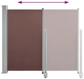 barna behúzható oldalsó teraszi napellenző 120 x 300 cm