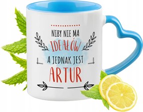 Arthur Kék bögre szív alakú füllel Kávé ajándék