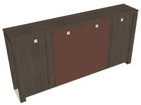Verno+ közepes gardrób 260 x 46 x 130 cm, kombinált ajtó, antracit tölgy / barna