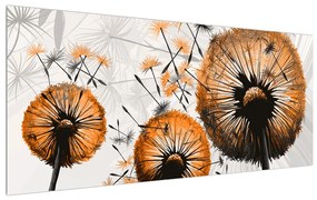 Kép -narancssárga pitypang pehely (120x50 cm)