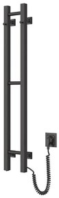 Navin Elektromos törölközőszárító SILOUETTE 187W/230V 101,1 cm IP44 fekete jobb szögletes NV0011