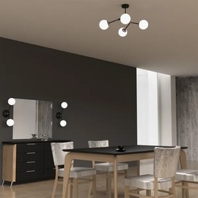 Csillár JOY 4xE14/40W/230V fekete/fényezett króm