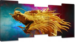 Festmények 150x80 Arany kínai sárkány