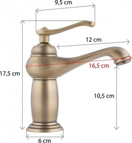 Erga Marena, mosogató csaptelep h-175, sárgaréz, ERG-YKA-BU.MARENA-GLD