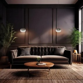 LED Csillár zsinóron VASO LED/4W/230V átm. 18 cm fekete/füstös