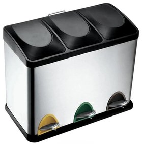 UTC 24 l-es szelektĂv szemetes, fekete/rozsdamentes acĂ©l 270230