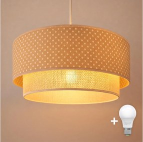 Brilagi-LED BOHO BOBO kábeles függeszték, 1xE27/60W/230V, átm. 40 cm, pöttyös, bézs/krém.