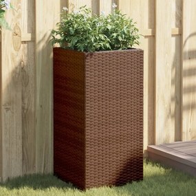 barna polyrattan kerti ültetőláda 40x40x80 cm