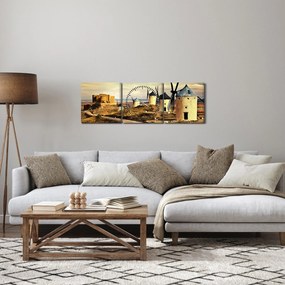 Kép - Szélmalmok (órával) (90x30 cm)