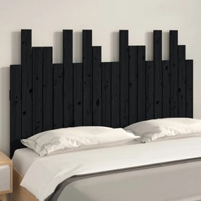 fekete tömör fenyőfa fali fejtámla 127,5 x 3 x 80 cm