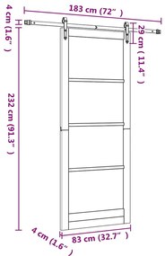 Csúszóajtó Egyéb ORKDAL Természetes és fekete 83 x 232 cm