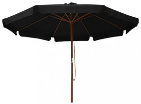 fekete kültéri napernyő farúddal 330 cm
