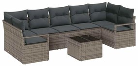 vidaXL Kanapé Szett 8 pcs Szürke polirattan