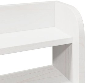 fehér tömör fenyőfa fejtámla polcokkal 140 cm
