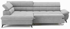 Szürke, balos, L-alakú MARANO sarokkanapé ággyá nyitható