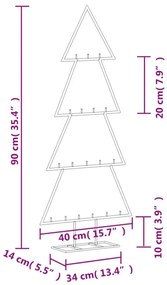 vidaXL fekete fém karácsonyfa dekorációhoz 90 cm