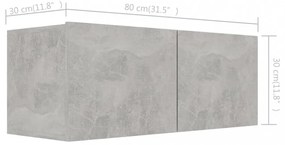 4 db betonszürke szerelt fa TV-szekrény 80 x 30 x 30 cm