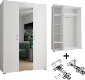 Gardróbszekrény Akció 3-D 120 x 192 x 51 cm Fehér Tükör Csendes Ház