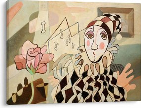 Kép - kubizmus -harlequin and rose (70x50 cm)