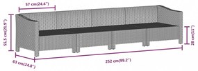 vidaXL 11 részes szürke polyrattan kerti ülőgarnitúra párnákkal