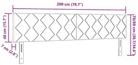 Fejtámla Gyémántblokk Design Sötétszürke 200 cm Szövet