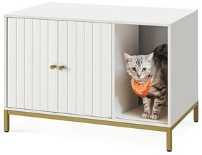 Feandrea macskaalom-bútor 80 × 50 × 55 cm, fehér és arany színben