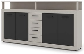 XXL/LUNA Komód Kasmír/Fekete Színben