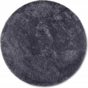 Kerek szőnyeg 160cm plüss shaggy a nappaliba, grafit mintás