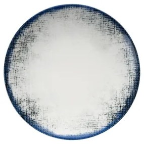 24 részes étkészlet, fehér/kék, porcelán