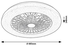 Rabalux 71333 - LED állítható fényű ventilátor DALFON 48W/230V 3000-6500K+DO