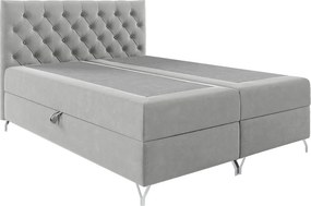 Boxspring ágy, 180x200, világosszürke Velvet szövet, GULIETTE + ajándék