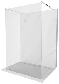 Arlo Light Szabadonálló Walk-In zuhanyfal, 90x200 cm, 8 mm vastag vízlepergető biztonsági üveggel, 200 cm magas, két króm távtartóval