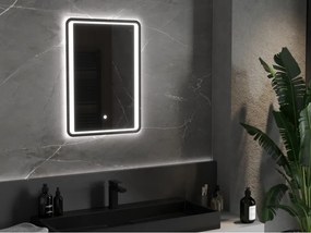 Mexen Zusa, LED fürdoszobai tükör háttérvilágítással 50x70 cm, 6000K, páramentes, 9808-050-070-611-00