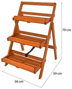 Casaria® Fából készült virágcserép lépcső