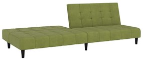kétszemélyes világoszöld bársony kanapéágy