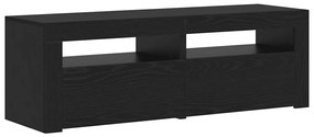 fekete tölgy szerelt fa TV-szekrény LED-ekkel 120x35x40 cm