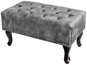 Design puff Chesterfield szürke bársony