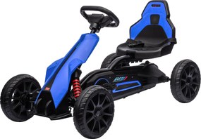 HOMCOM Go-Kart Pedálos Autó Kézi Fékkel, Állítható Üléssel, Előre és Hátra Kapcsolható Sebességekkel, EVA Kerekekkel, Gyerekeknek 3-8 Éves Korig | Aos